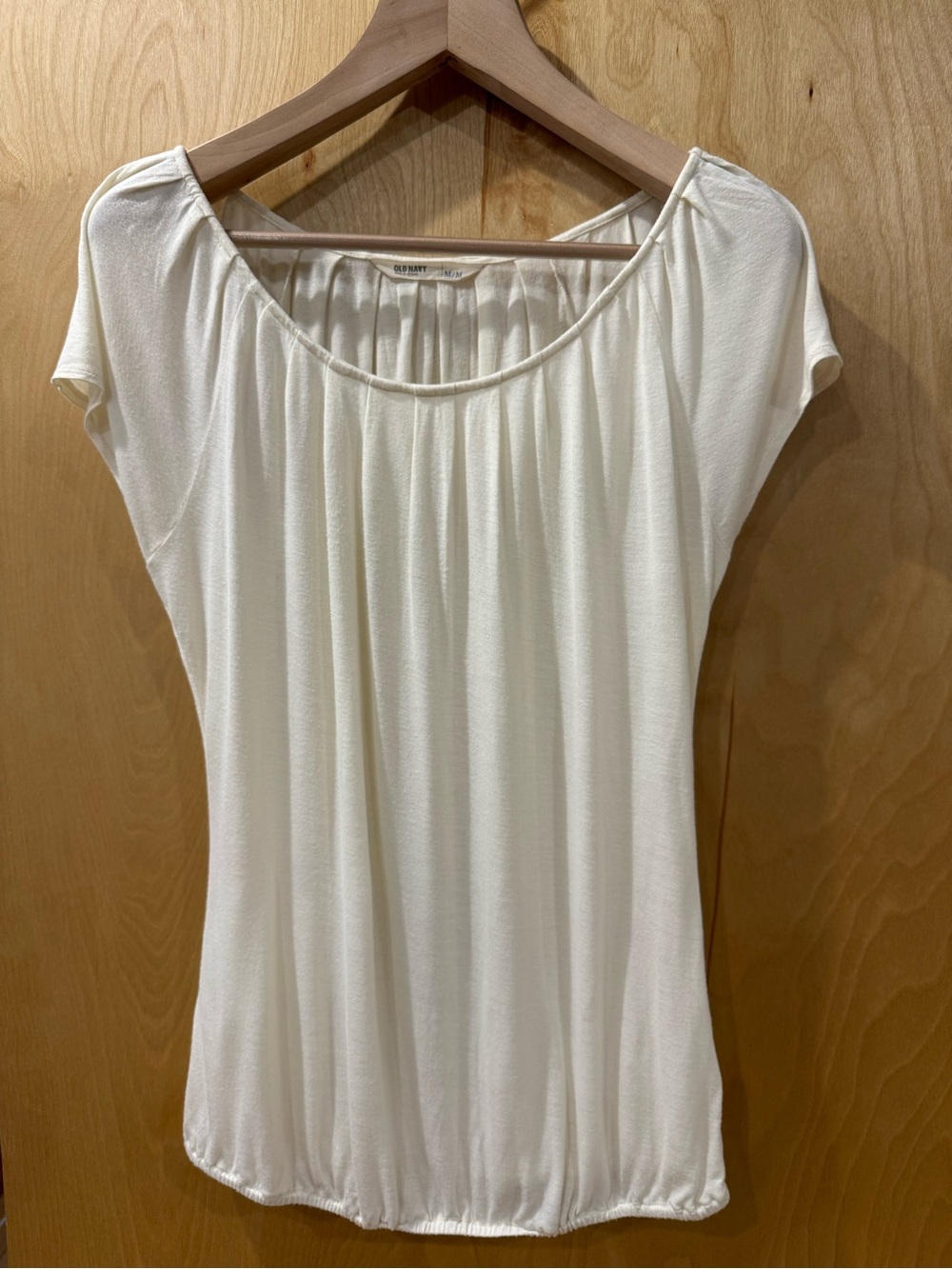 Old Navy Cream Scoop-Neck Short Sleeve Top